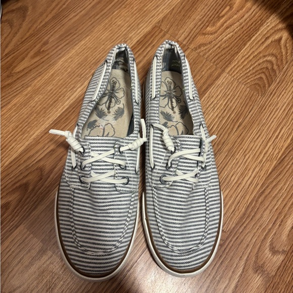 Tommy Bahama Blue & White Striped Sneakers Size 10 - Picture 7 of 10